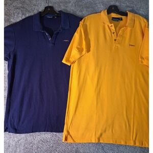 VINTAGE Patagonia Polos Lot of 2 Mens XL Yellow Navy Blue 1988/89 Casual Sporty